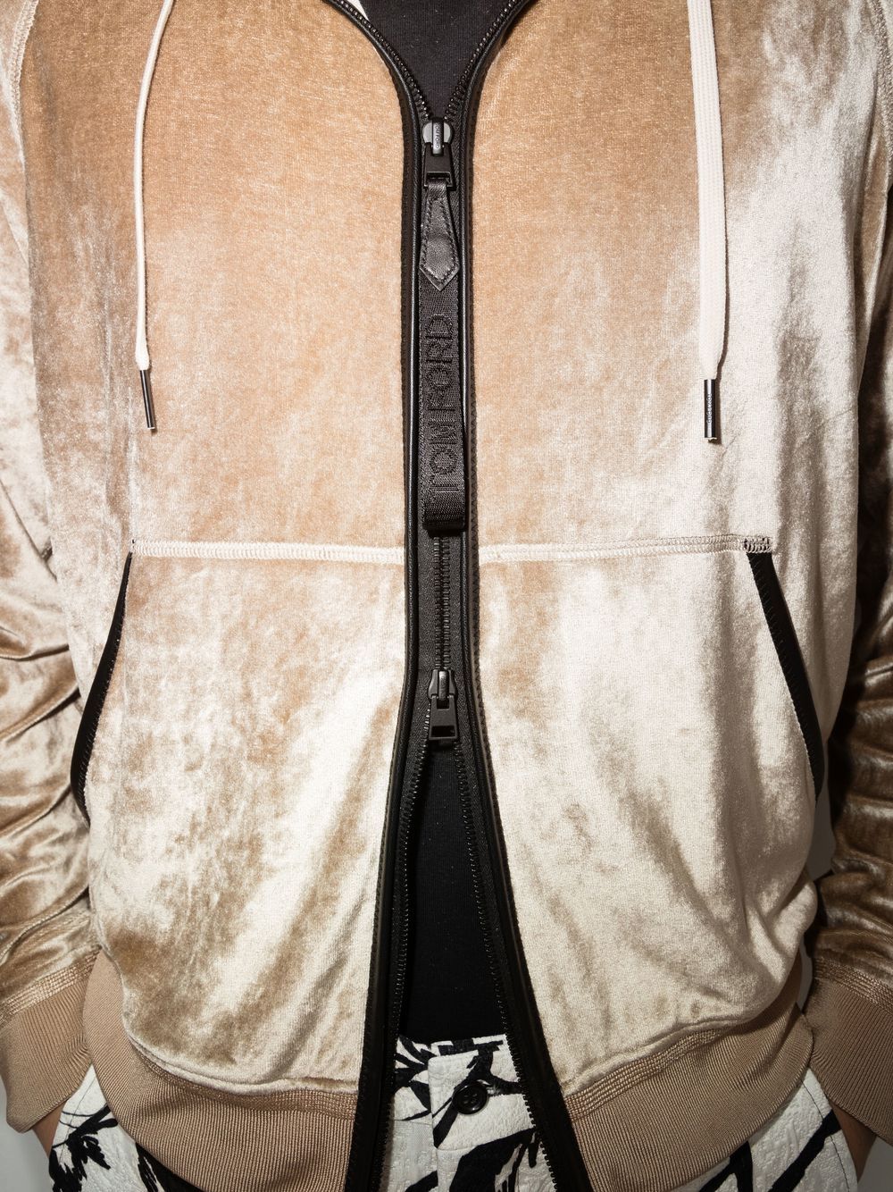 TOM FORD Fluid Velour Hoodie Brown - MAISONDEFASHION.COM