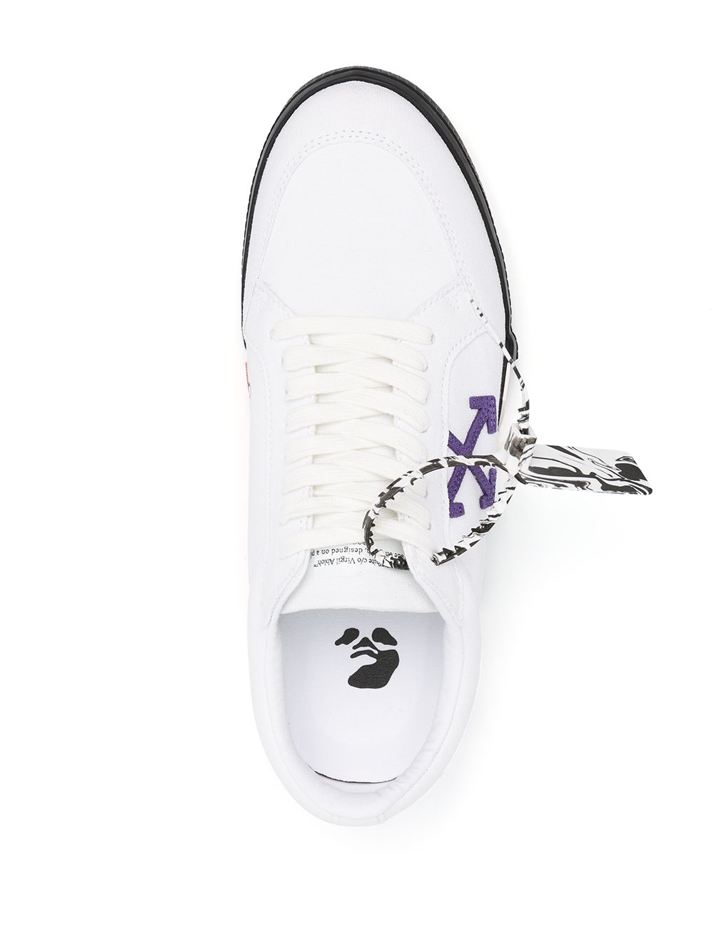 OFF-WHITE Low Vulcanized Canvas Sneakers White/Purple - Maison De Fashion 