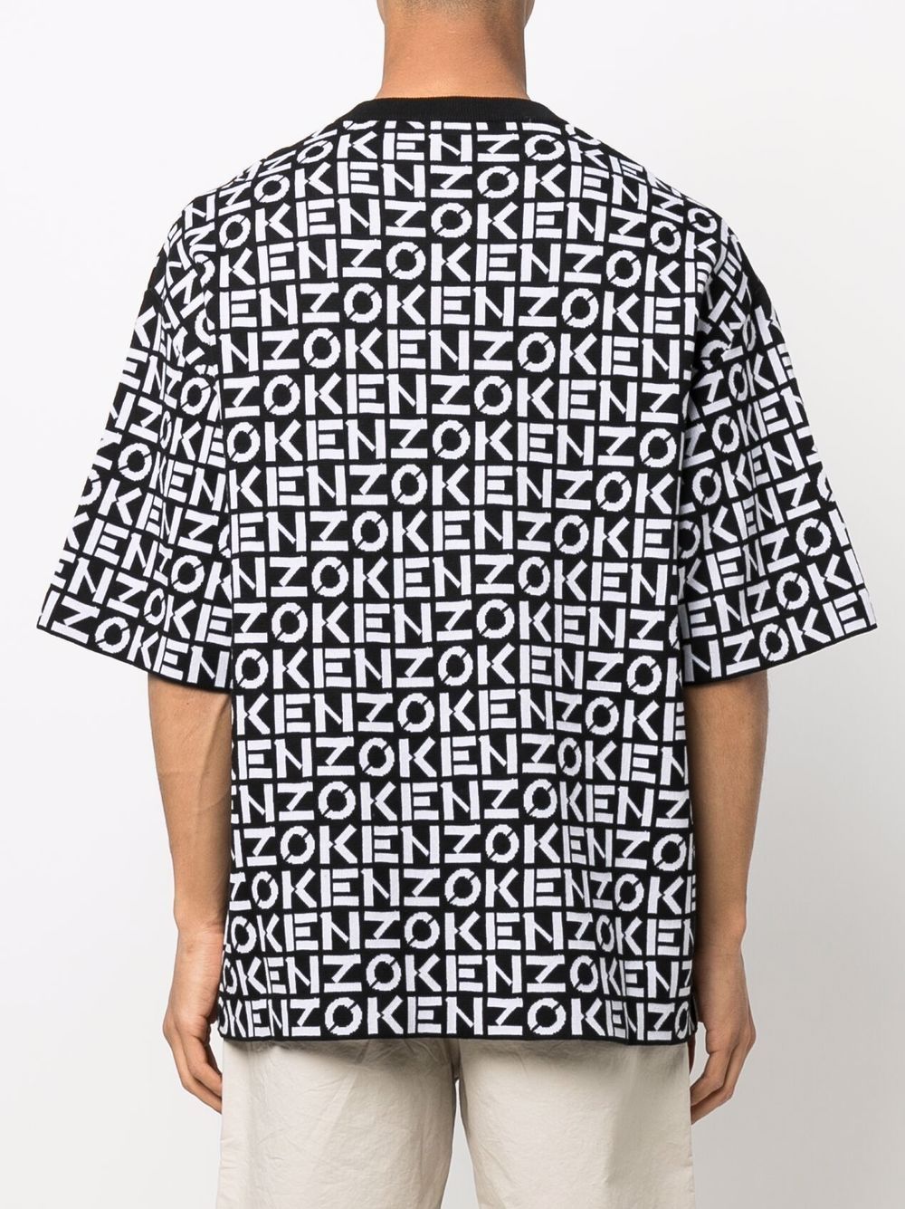 KENZO Monogram Oversized T-Shirt Black - MAISONDEFASHION.COM