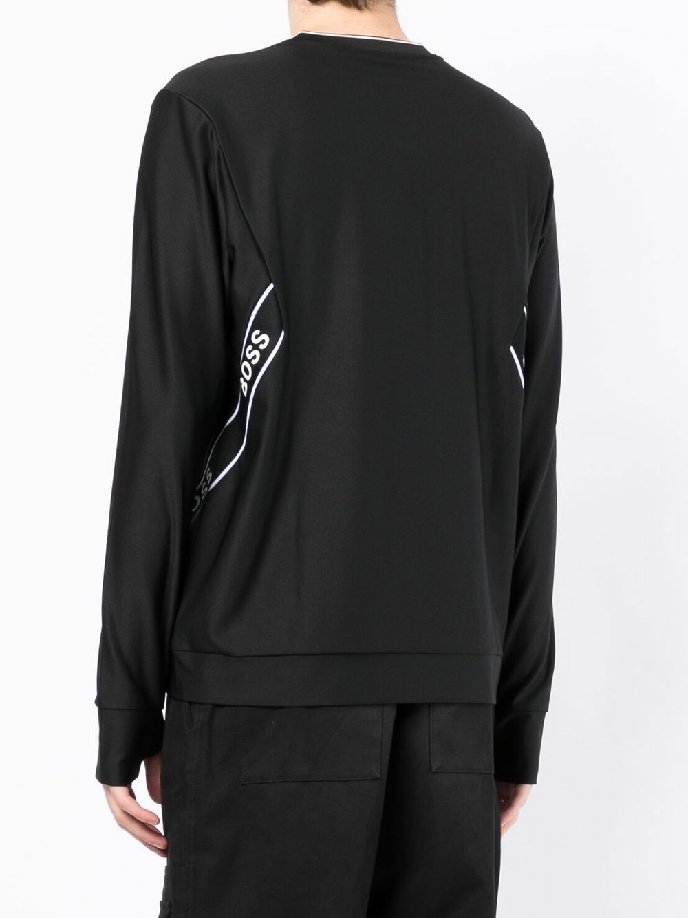 BOSS Logo-print crew neck sweatshirt Black - MAISONDEFASHION.COM