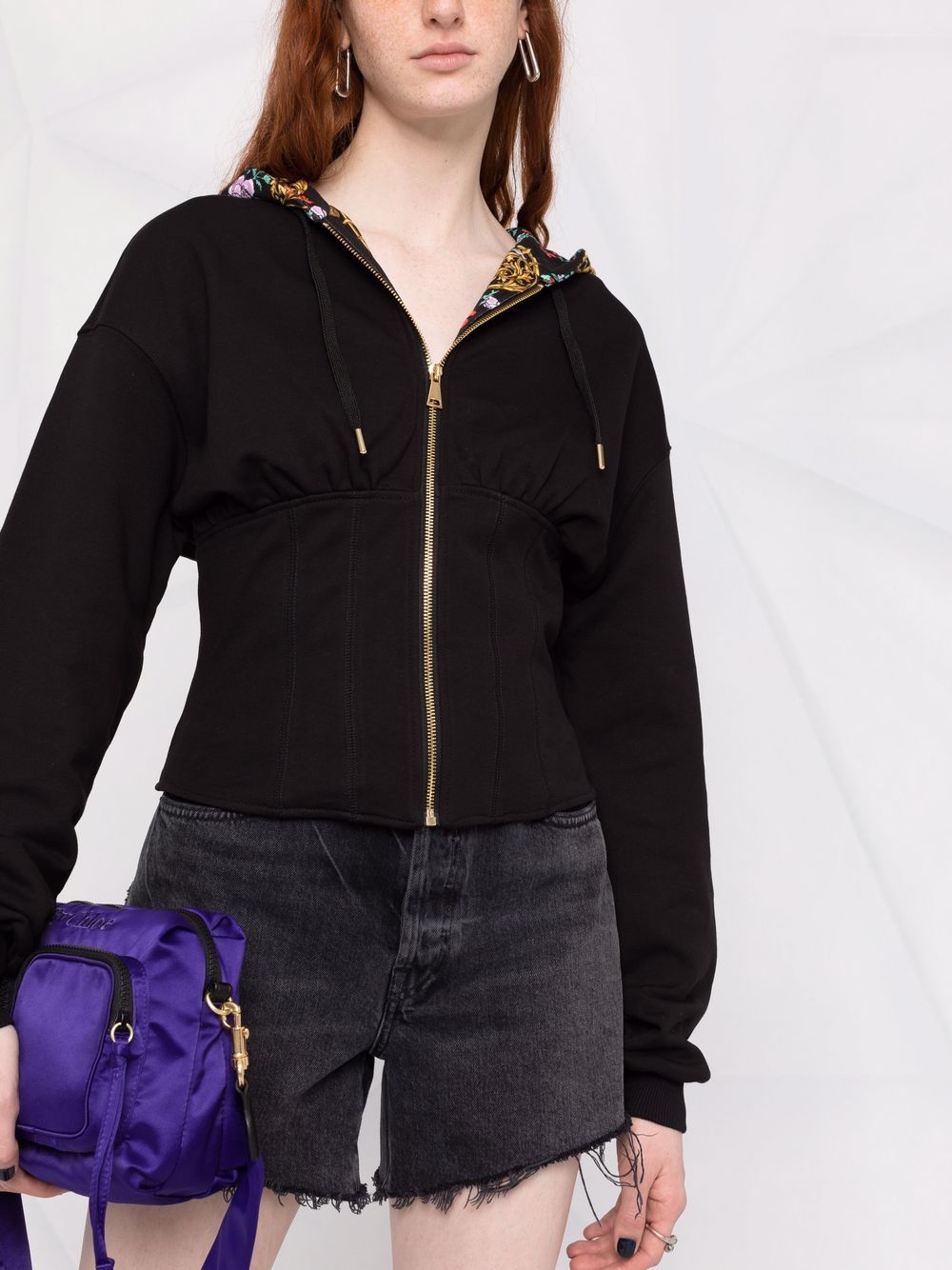 VERSACE WOMEN Long-sleeve zip-fastening jacket Black - MAISONDEFASHION.COM