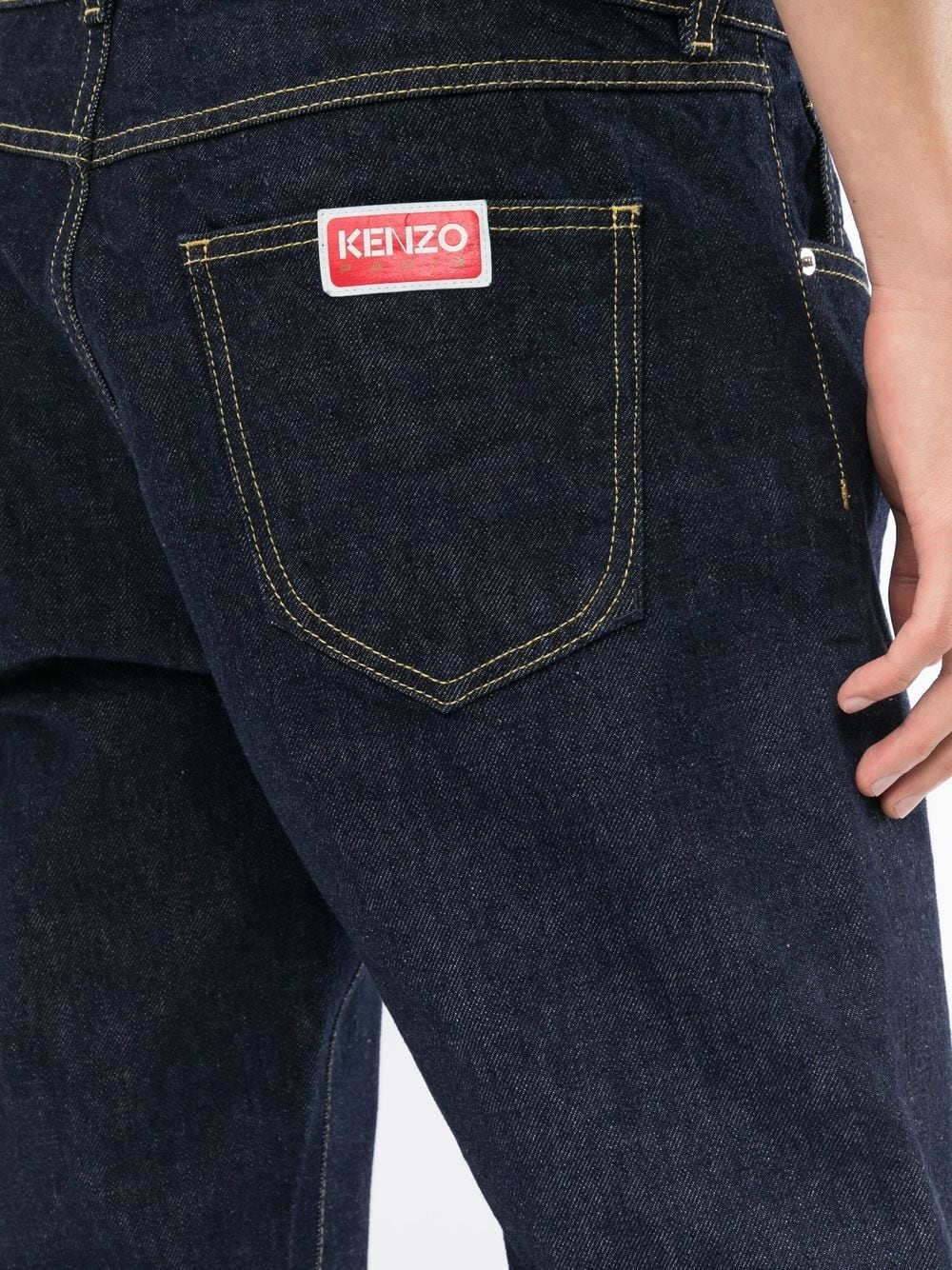 KENZO Rear Logo Slim Fit Jeans - MAISONDEFASHION.COM