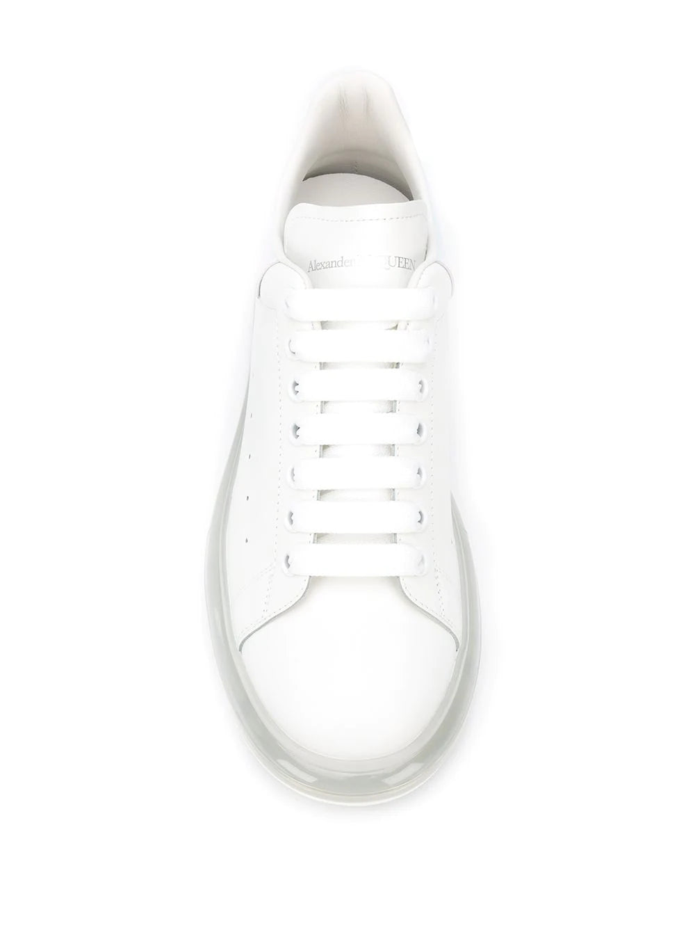 Alexander McQueen Oversized Iridescent Heel Clear Sole Sneakers White/Multi - MAISONDEFASHION.COM