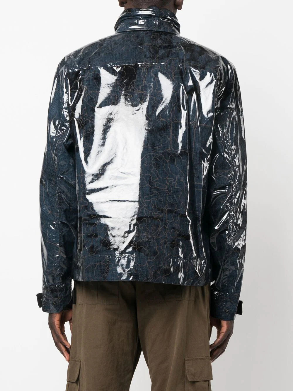 STONE ISLAND SHADOW PROJECT  Graphic-print layered padded jacket midnight blue - MAISONDEFASHION.COM