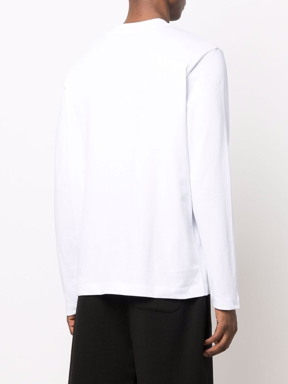 MONCLER Logo Embroidered Long Sleeved T-Shirt White - MAISONDEFASHION.COM