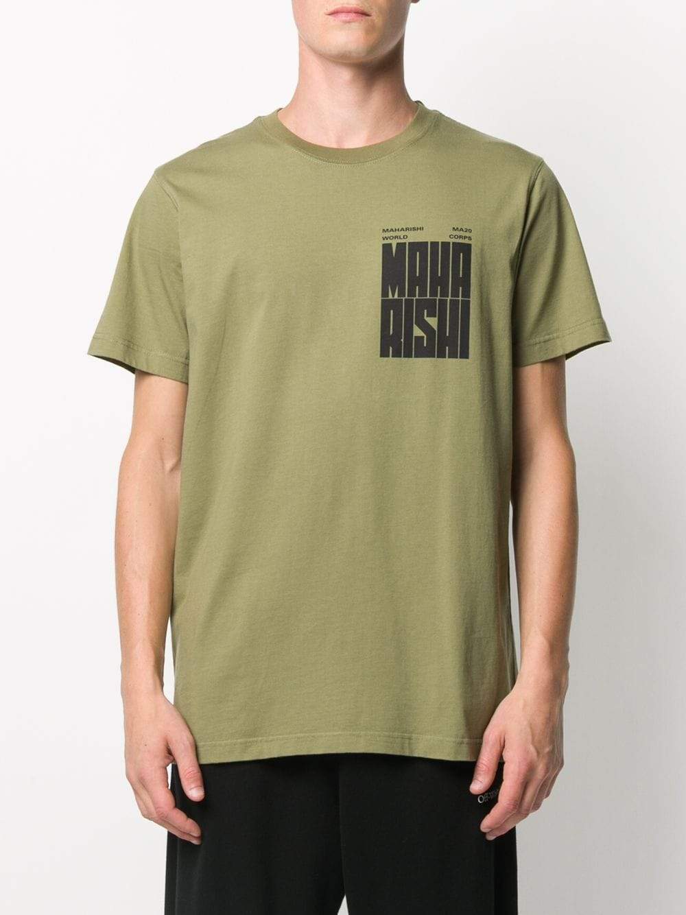 MAHARISHI World Corps Logo Print T-shirt Olive - Maison De Fashion 