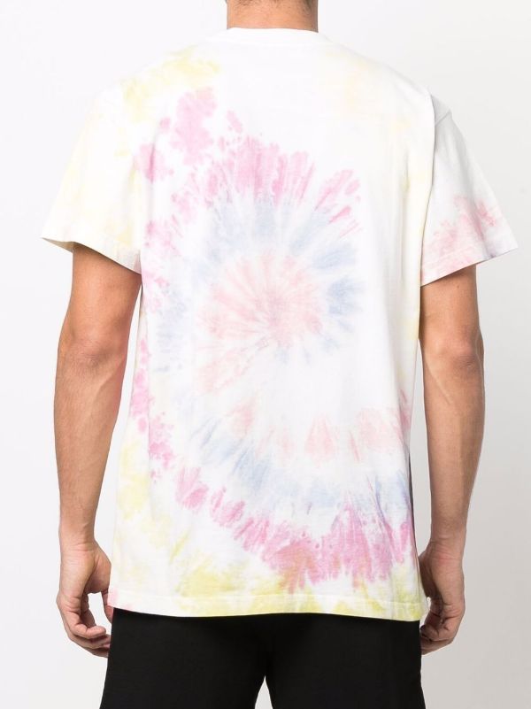 BEL-AIR ATHLETICS Logo Print Tie-Dye T-Shirt White - MAISONDEFASHION.COM