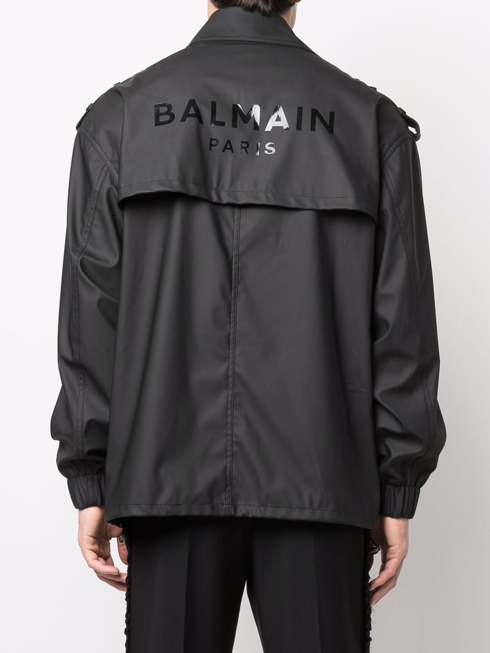 BALMAIN Faux Leather Biker Jacket Black - MAISONDEFASHION.COM