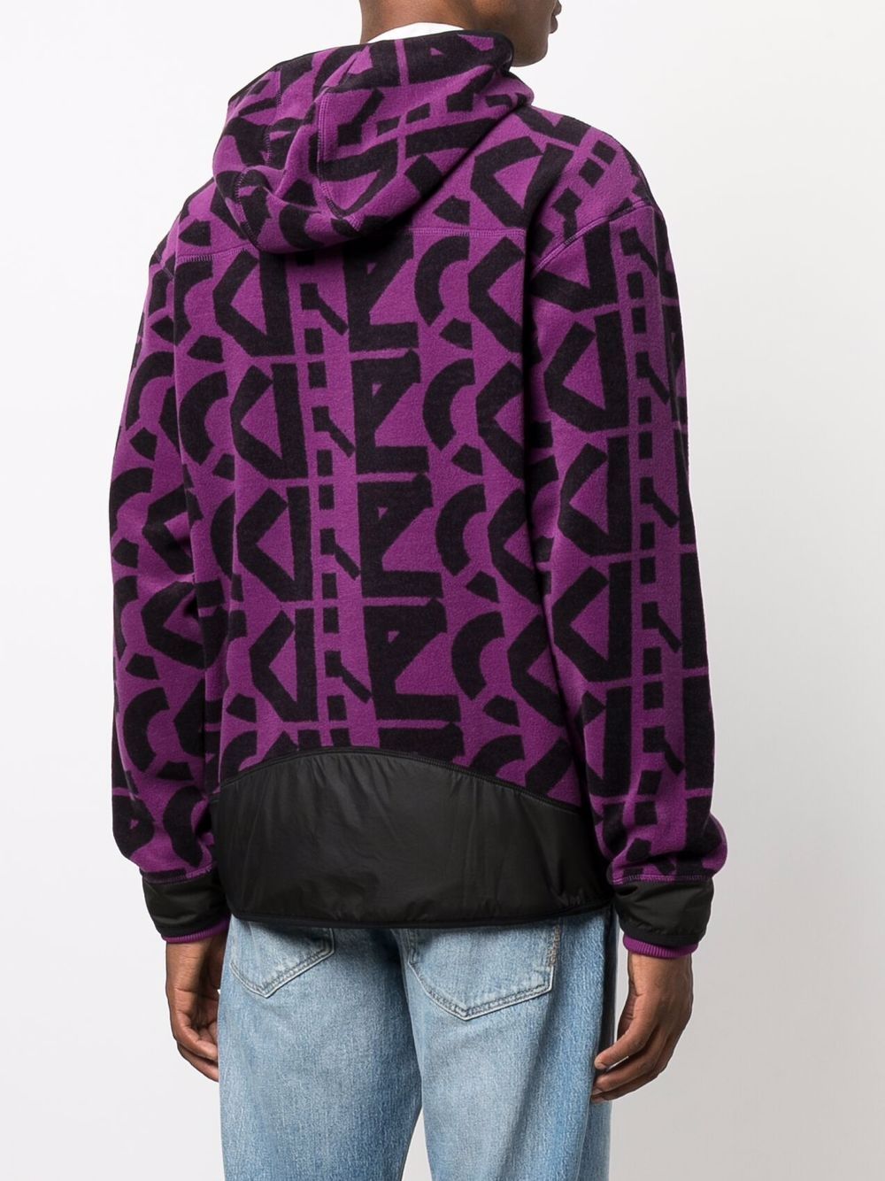 KENZO Monogram Print Fleece Zipped Jacket Purple - MAISONDEFASHION.COM