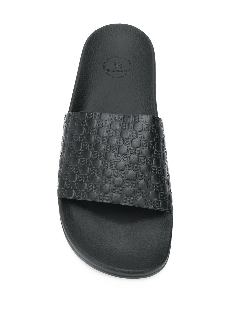 BALMAIN Embossed Logo Sliders Black - Maison De Fashion 