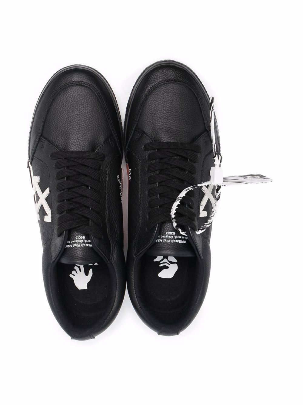 OFF-WHITE Low Vulcanized Leather Sneakers Black - MAISONDEFASHION.COM