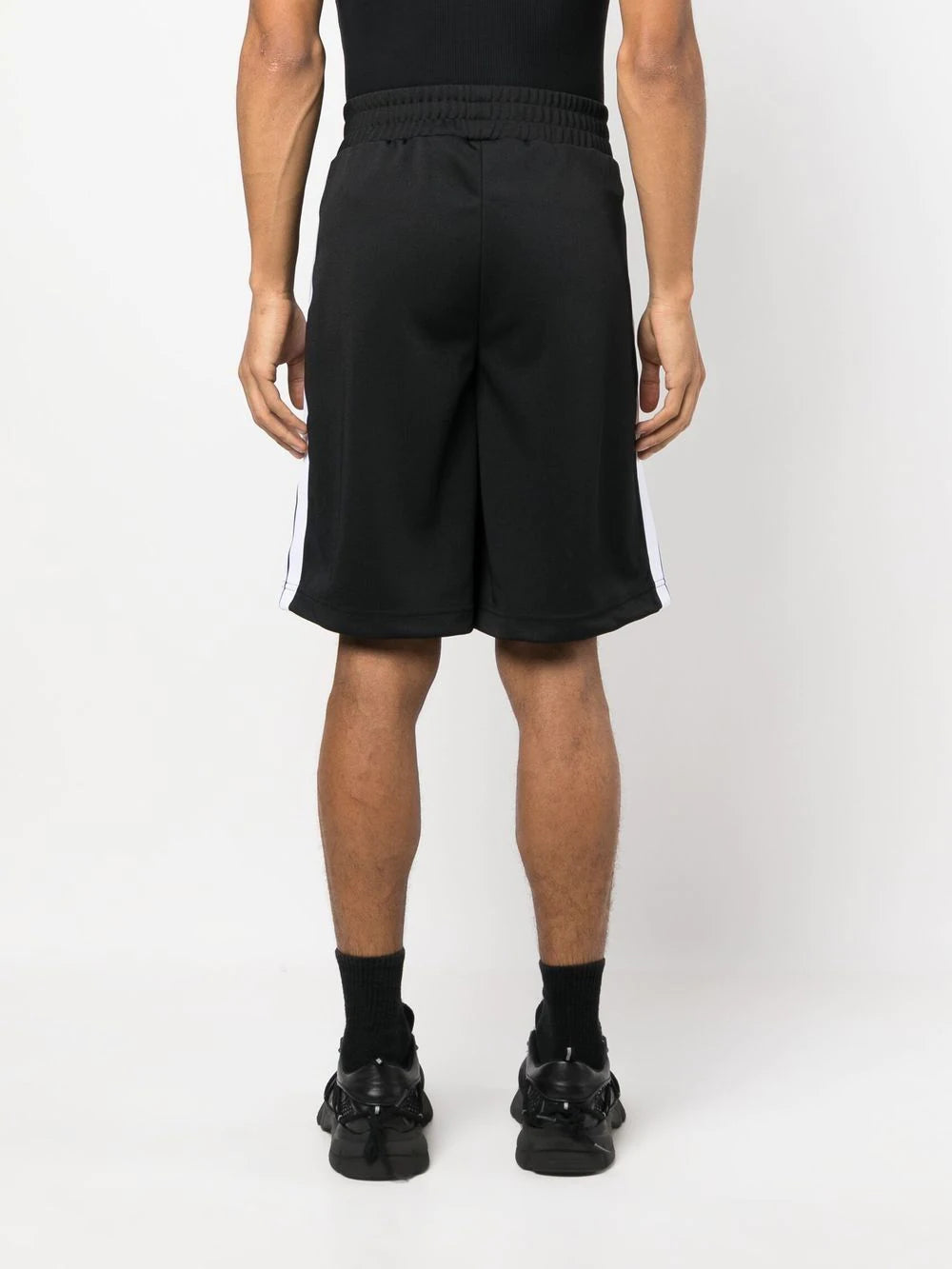 PALM ANGELS Classic Track Shorts Black/White - MAISONDEFASHION.COM