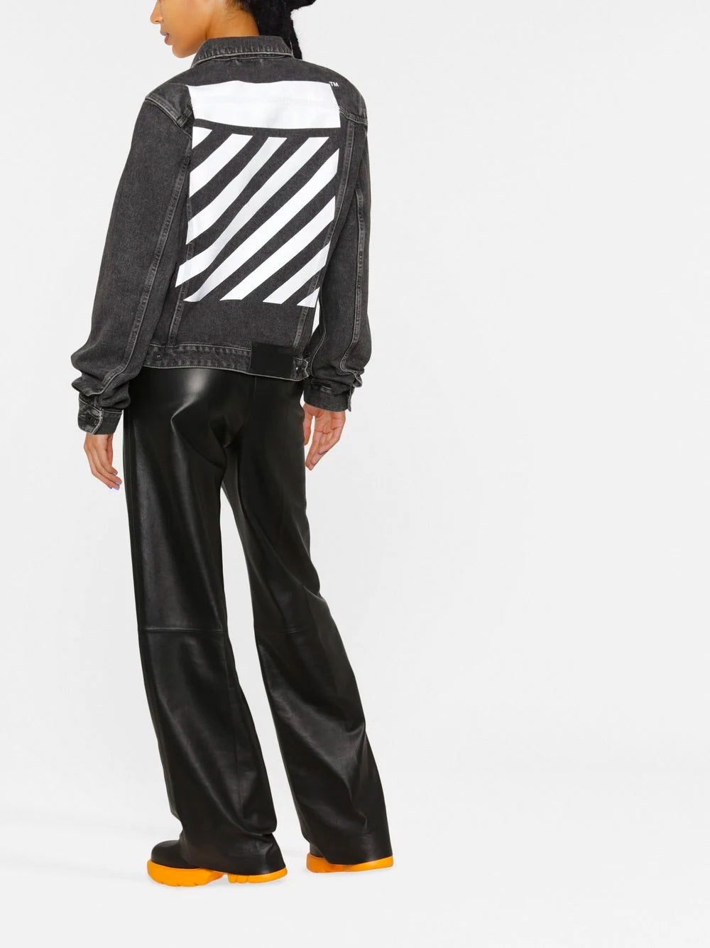 OFF-WHITE WOMEN Diag Regular Jacket Grey - MAISONDEFASHION.COM