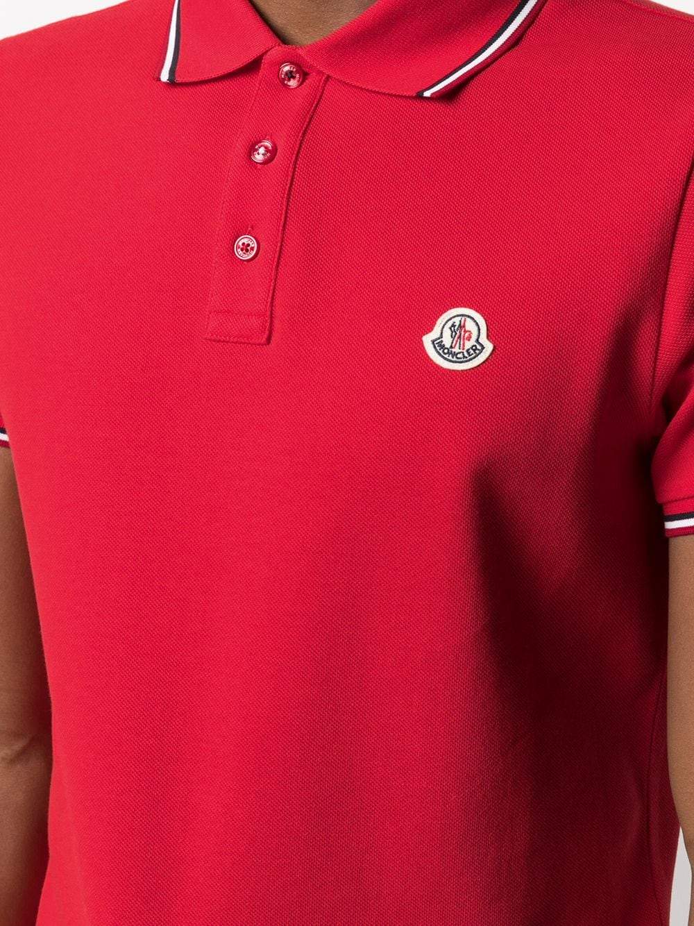 MONCLER Logo Polo Shirt Red –
