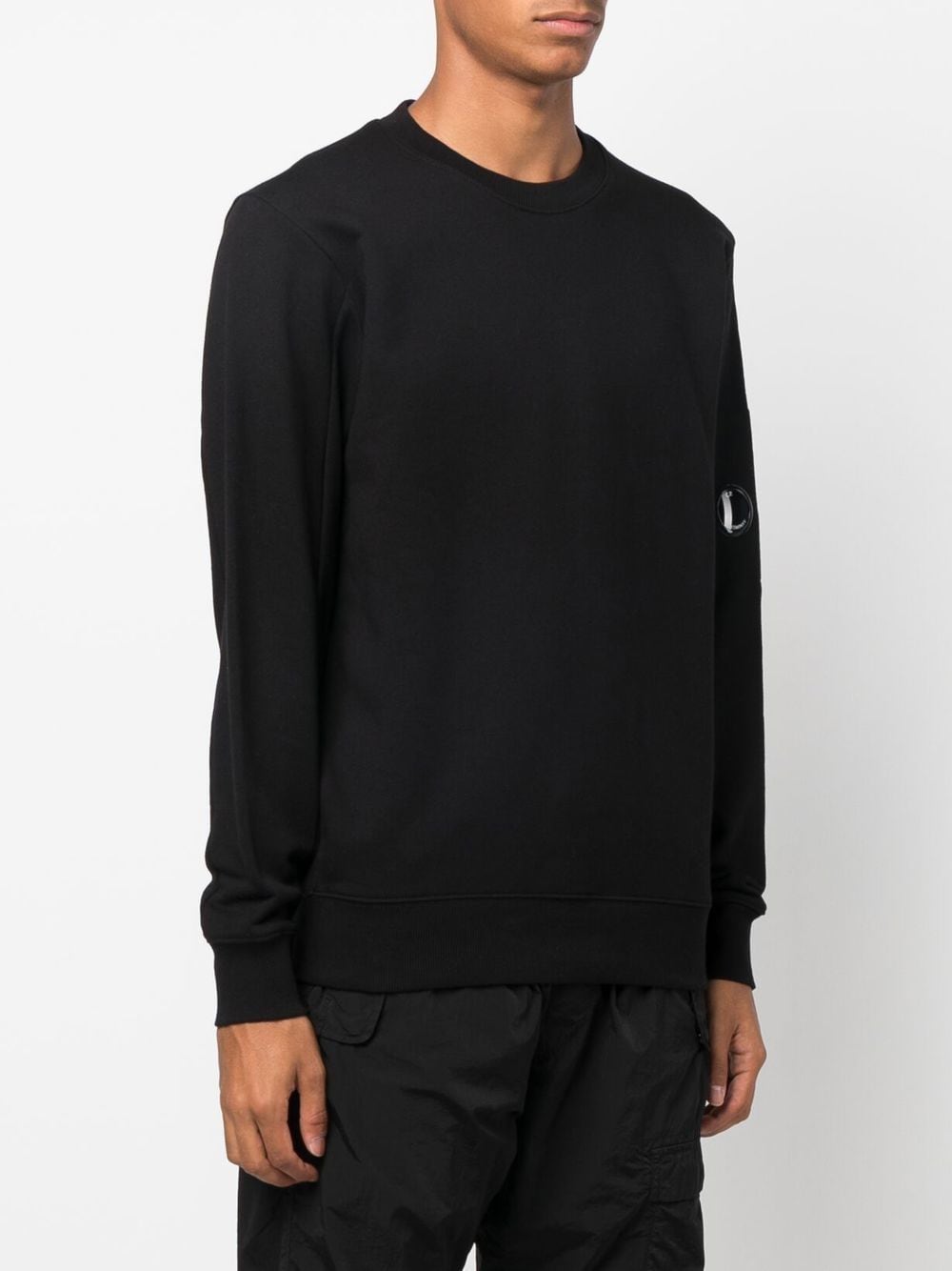 C.P. COMPANY Diagonal Raised Fleece Sweatshirt Black - MAISONDEFASHION.COM