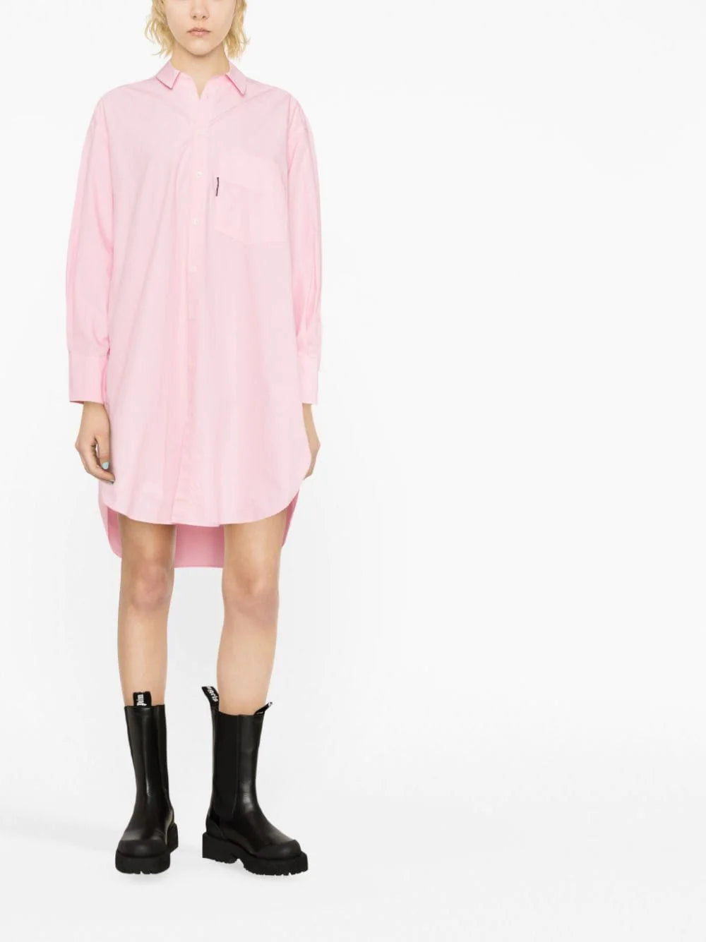 PALM ANGELS WOMEN Overlogo Shirt Dress Pink - MAISONDEFASHION.COM