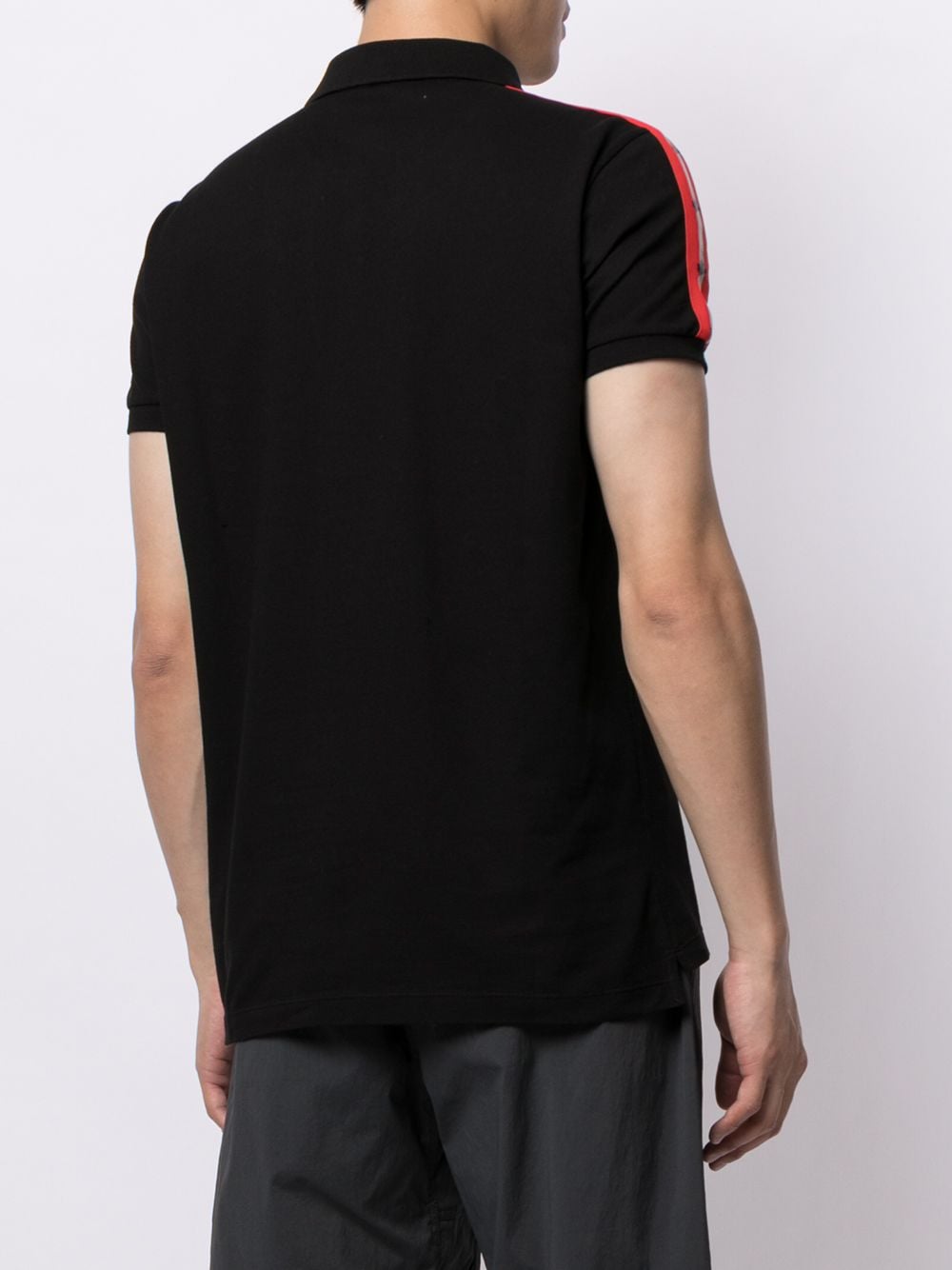 DSQUARED2 Side Logo Stripe Polo Shirt Black - MAISONDEFASHION.COM