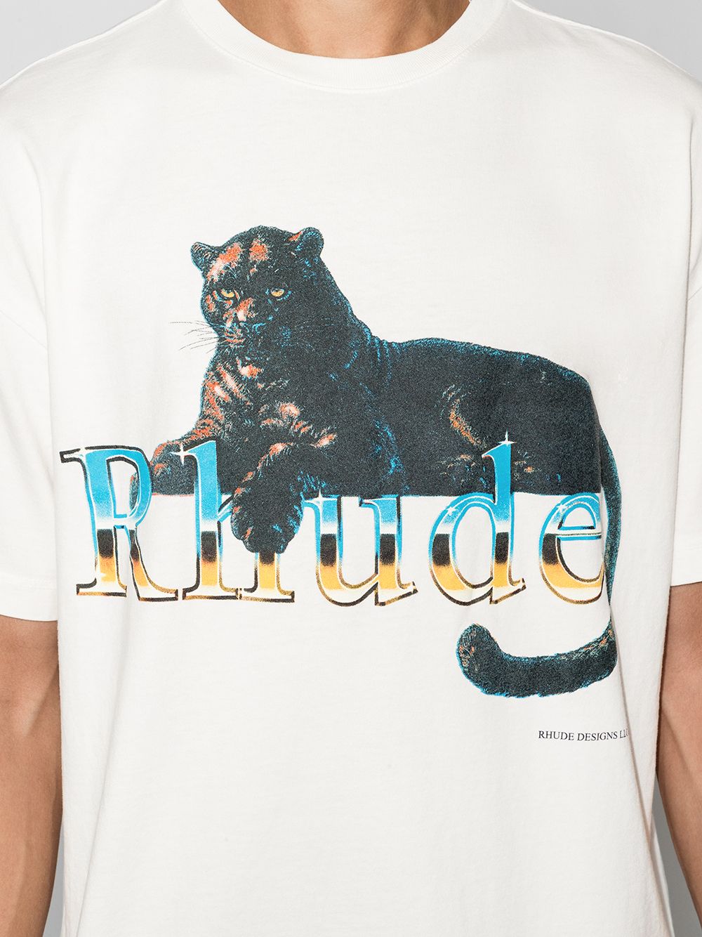 RHUDE Leopard T-Shirt White - MAISONDEFASHION.COM