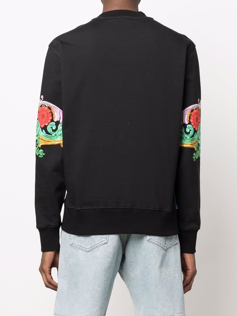 VERSACE Sun Flower Garland Sweatshirt Black - MAISONDEFASHION.COM