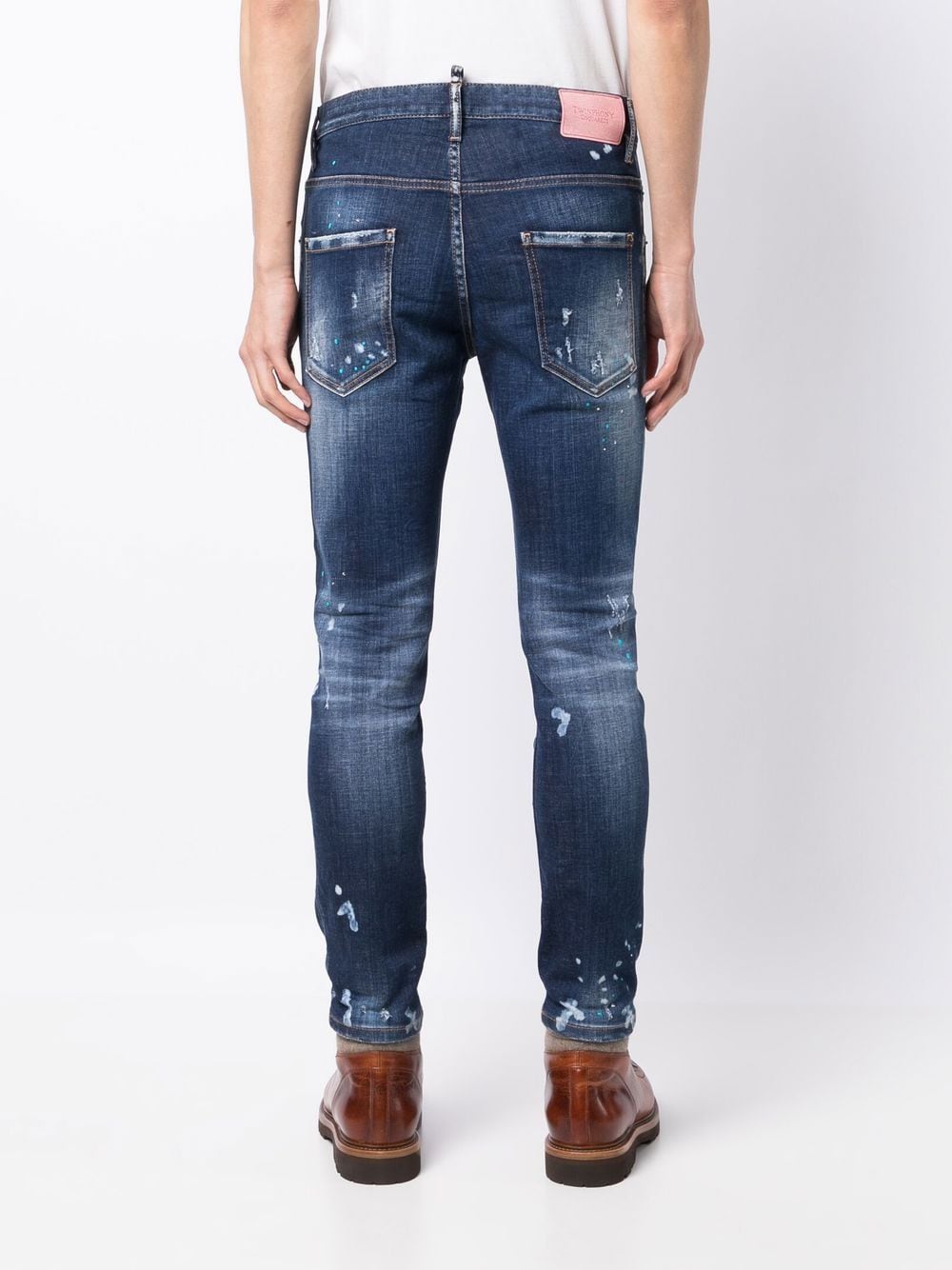 DSQUARED2 Distressed skinny-cut jeansNavy - MAISONDEFASHION.COM