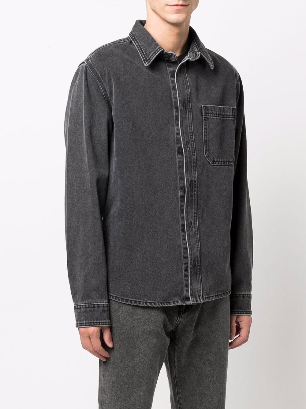 OFF-WHITE Negative Mark Denim Shirt Grey