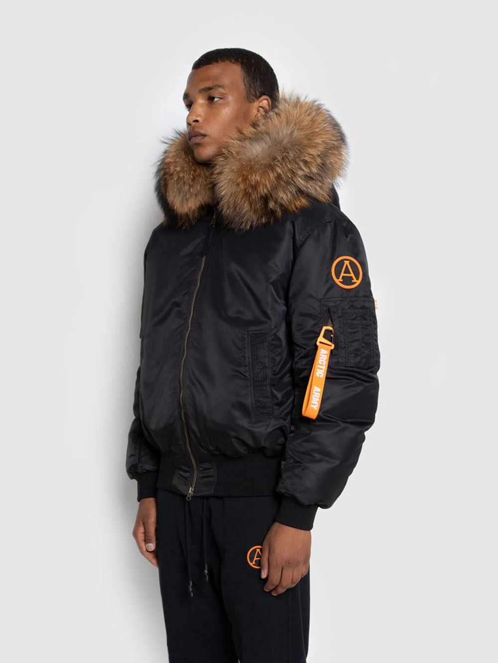 ARCTIC ARMY Classic Bomber Jacket Black – - Main Image