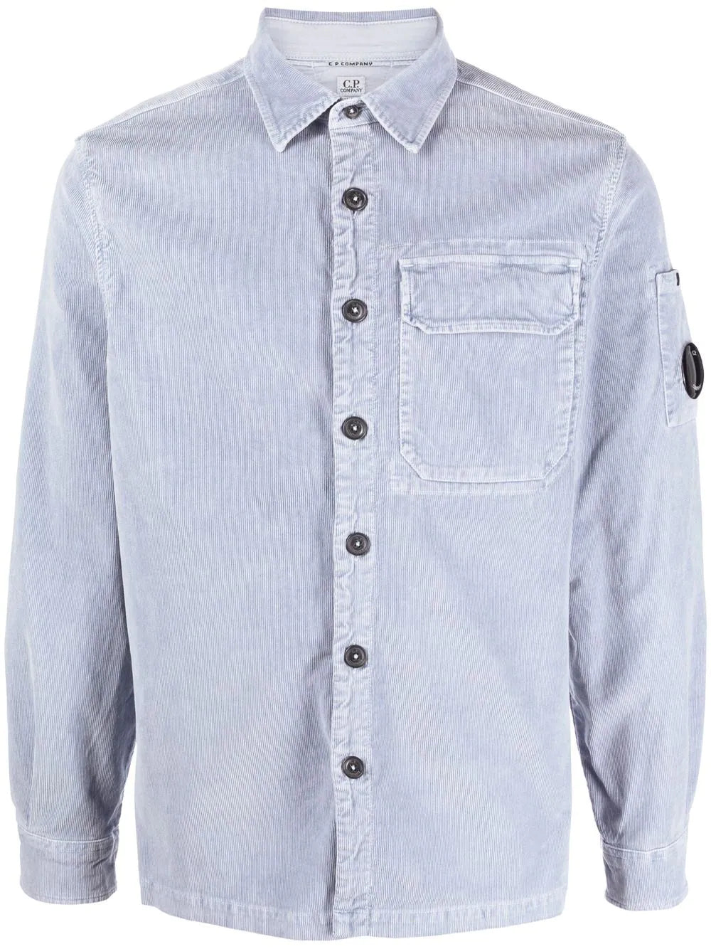 C.P. COMPANY Corduroy Long-sleeve Shirt Blue - MAISONDEFASHION.COM