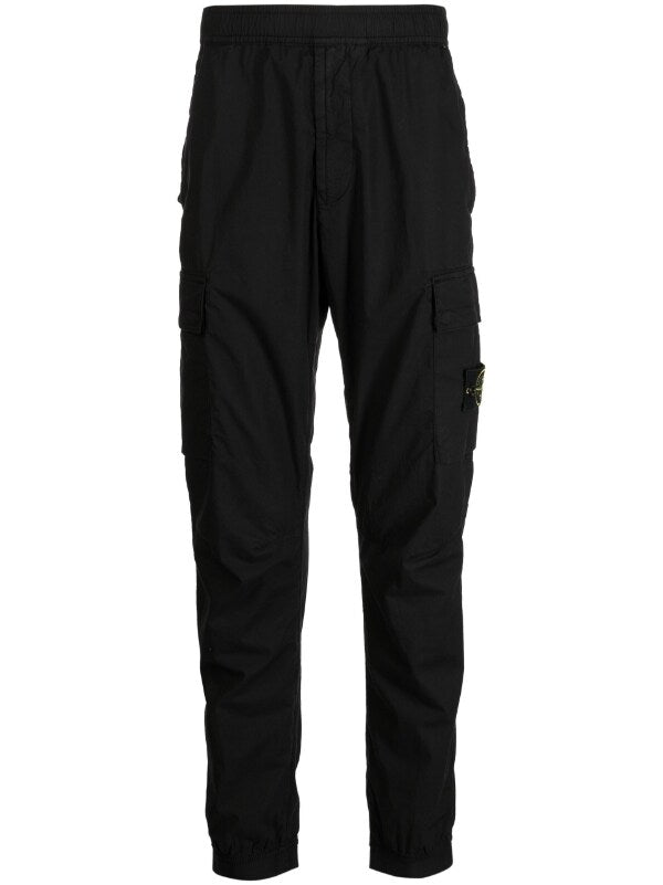 STONE ISLAND Stretch-Cotton Cargo Pants Black - MAISONDEFASHION.COM