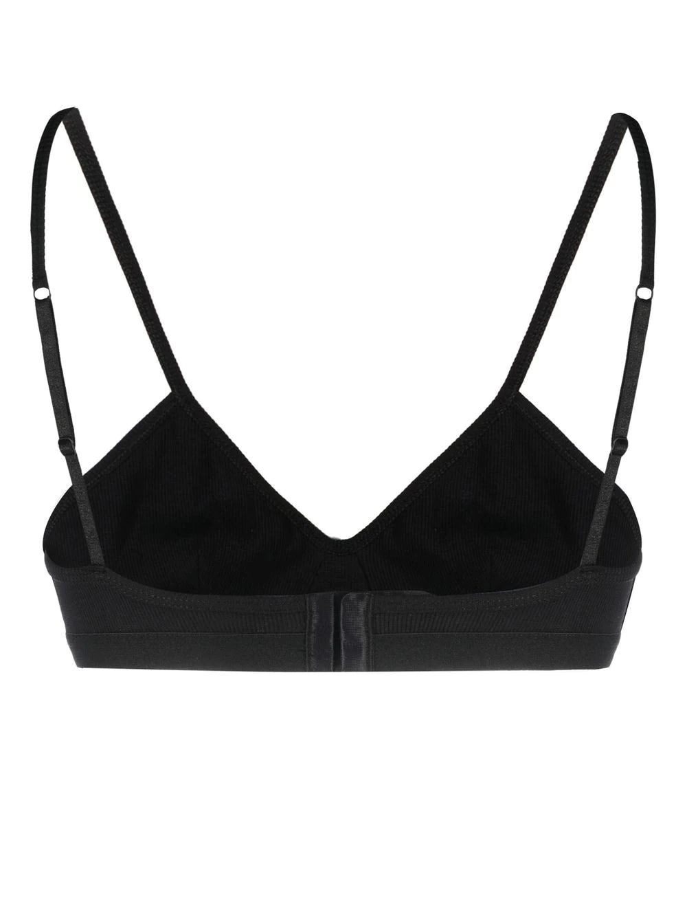 MARINE SERRE WOMEN Organic Cotton Ribbed Bra Black - MAISONDEFASHION.COM