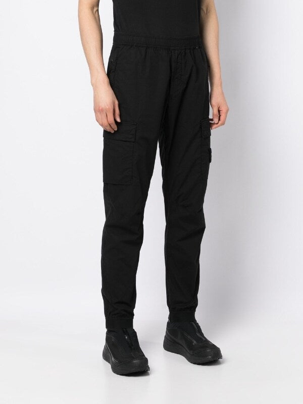 STONE ISLAND Stretch-Cotton Cargo Pants Black - MAISONDEFASHION.COM