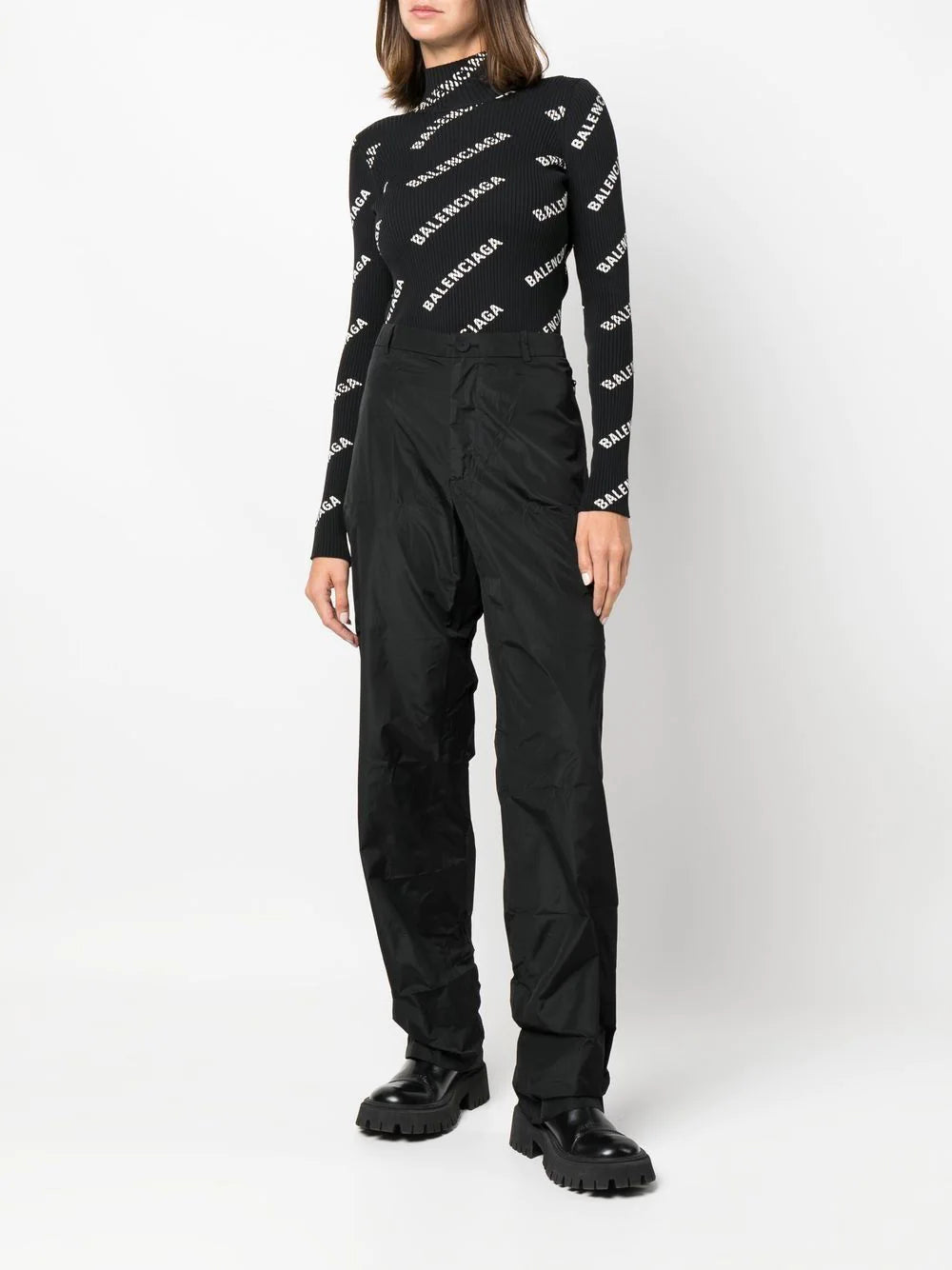 BALENCIAGA UNISEX Technical Straight-leg Trousers Black - MAISONDEFASHION.COM