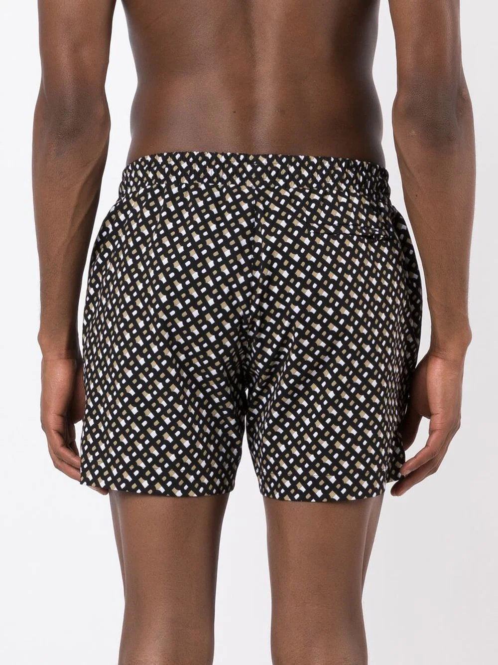 BOSS All-over Logo-print Swim Shorts Black - MAISONDEFASHION.COM