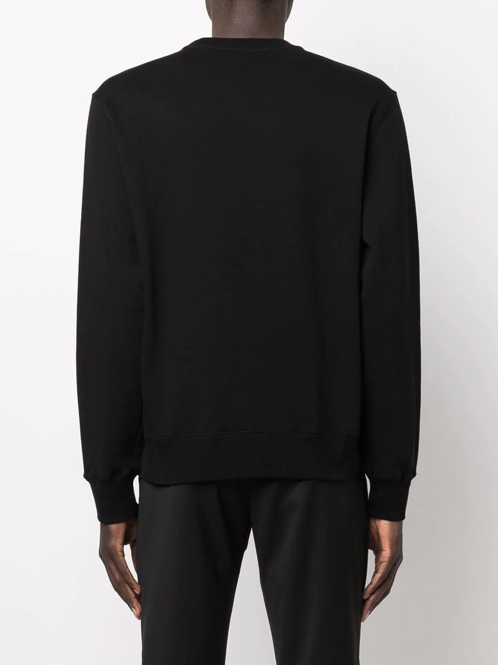 SALVATORE FERRAGAMO Logo Embroidered Crewneck Sweatshirt Black - MAISONDEFASHION.COM