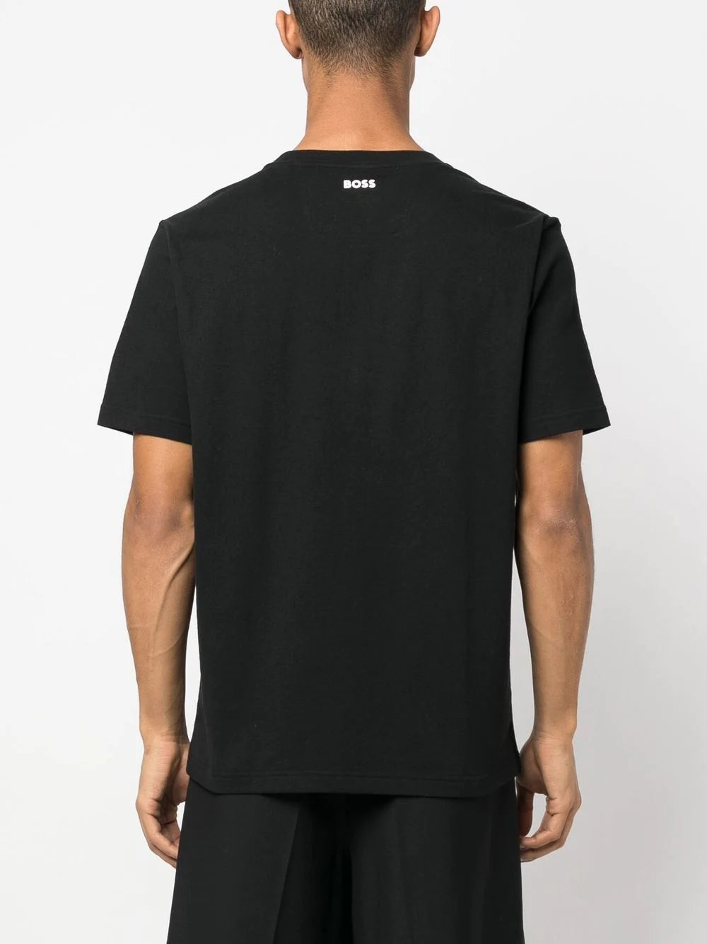 BOSS Logo-print Short-sleeve T-shirt Black - MAISONDEFASHION.COM