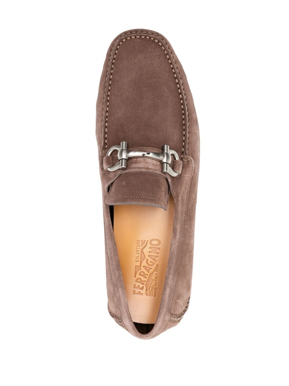 SALVATORE FERRAGAMO Gancini Suede Loafers Brown – MAISONDEFASHION.COM