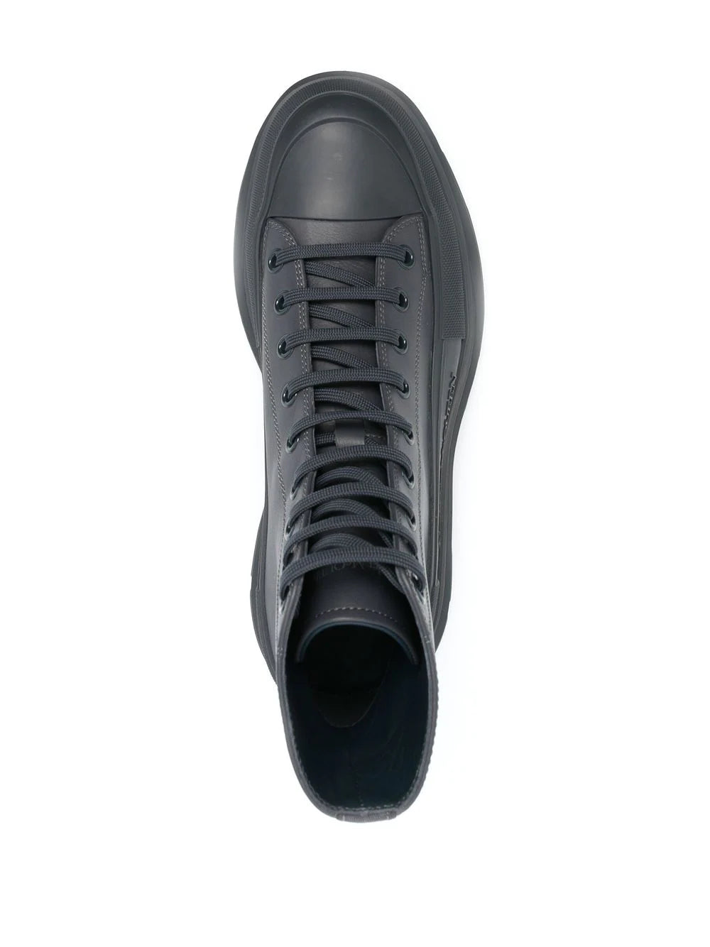 ALEXANDER MCQUEEN Ankle Lace-up Design Boots Charcoal - MAISONDEFASHION.COM