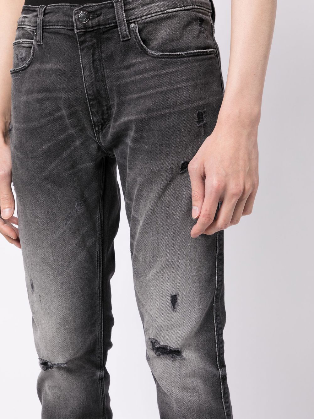 HUGO Distressed Straight-leg Trousers Black - MAISONDEFASHION.COM