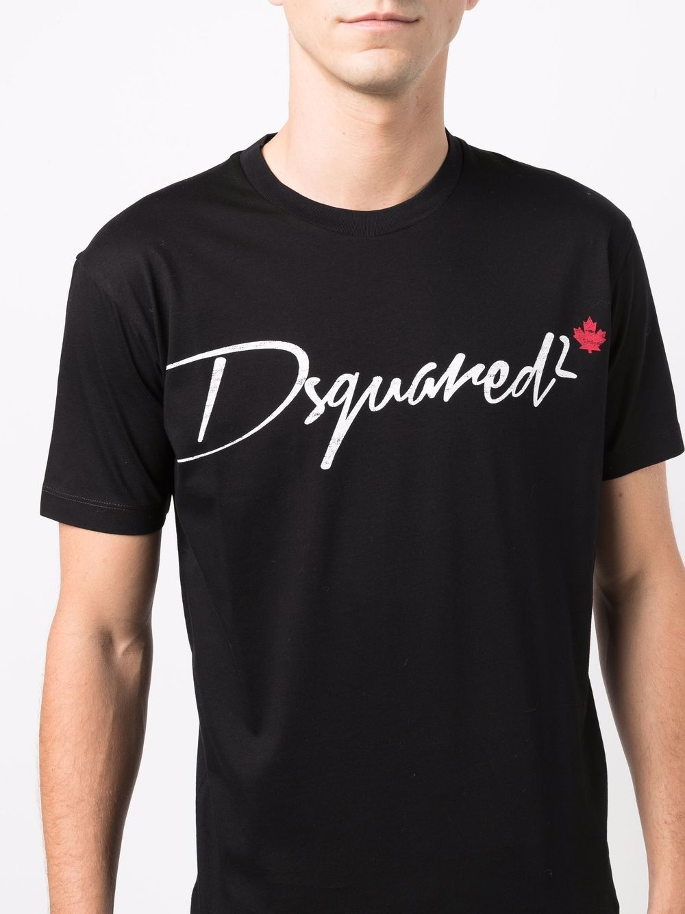 DSQUARED2 Logo crew-neck T-shirt Black - MAISONDEFASHION.COM