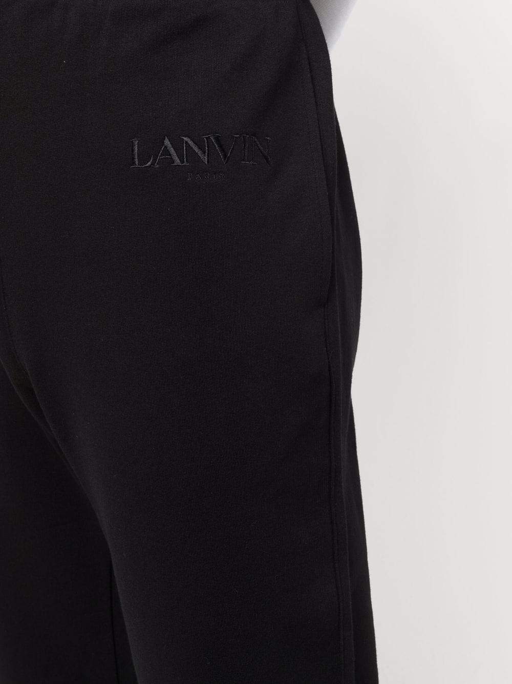 LANVIN Drawstring cotton sweatpants Black - MAISONDEFASHION.COM