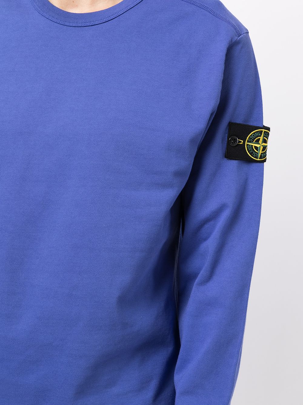 STONE ISLAND Long Sleeve T-Shirt Blue - MAISONDEFASHION.COM