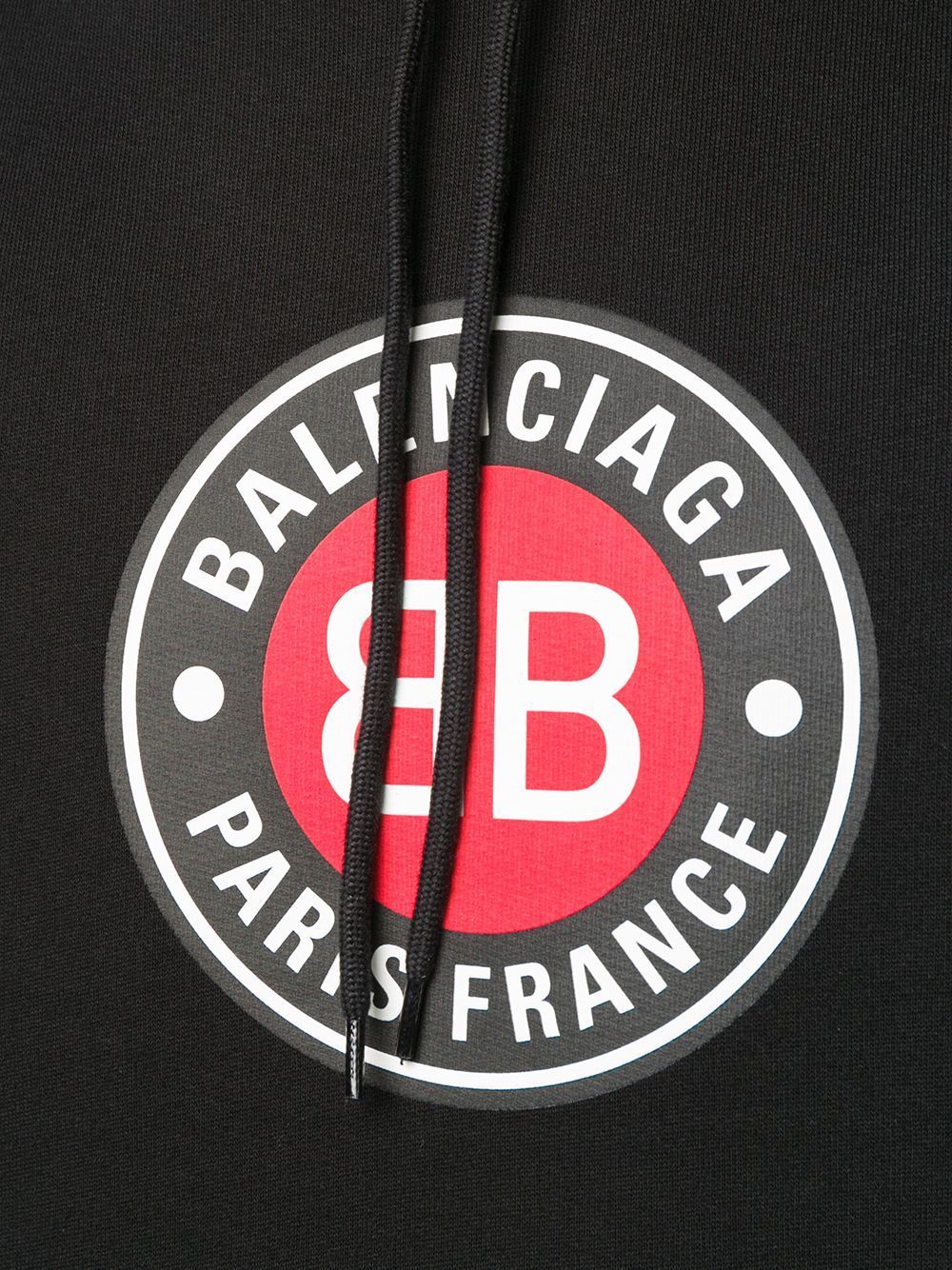 BALENCIAGA Circle BB Logo Hoodie Black - Maison De Fashion 