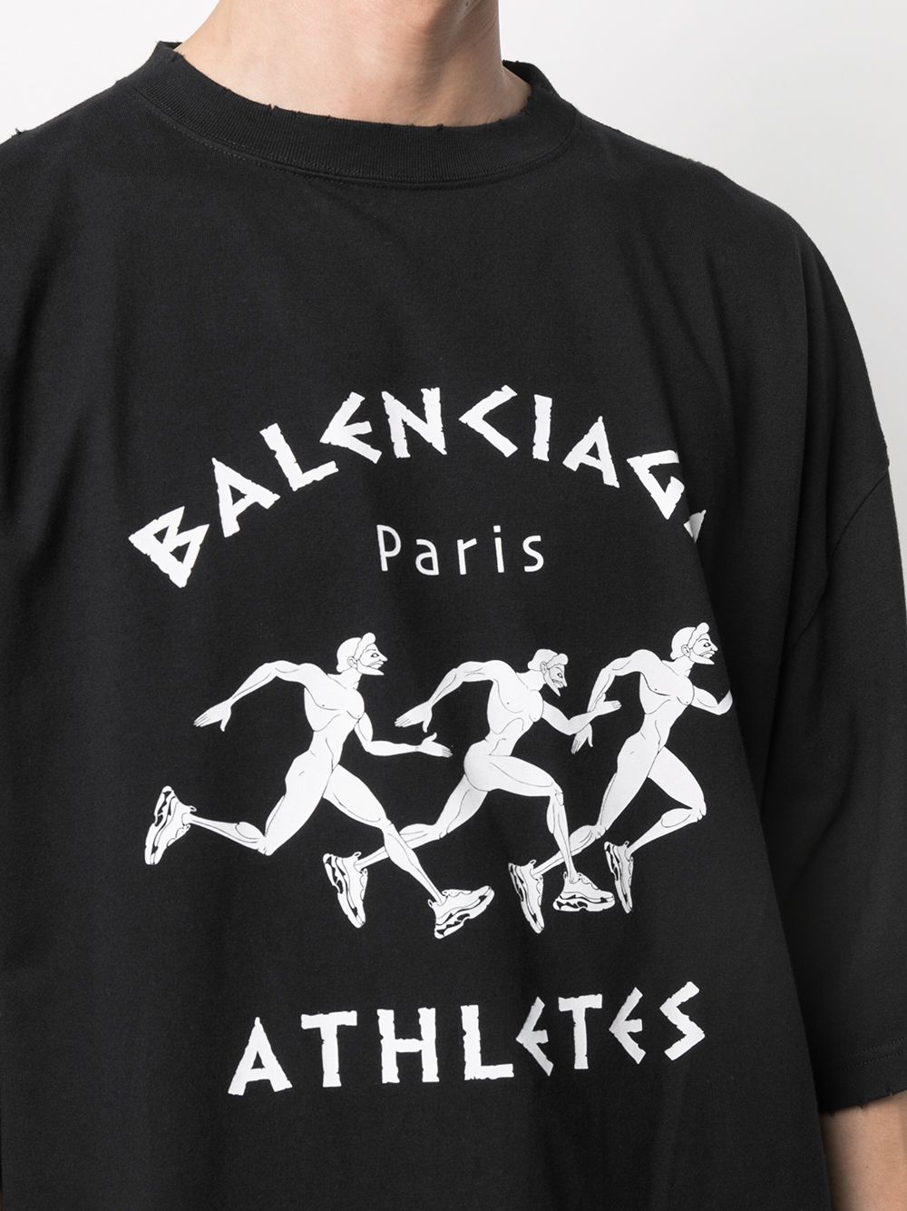 Balenciaga Athletes Print T-Shirt Black - MAISONDEFASHION.COM