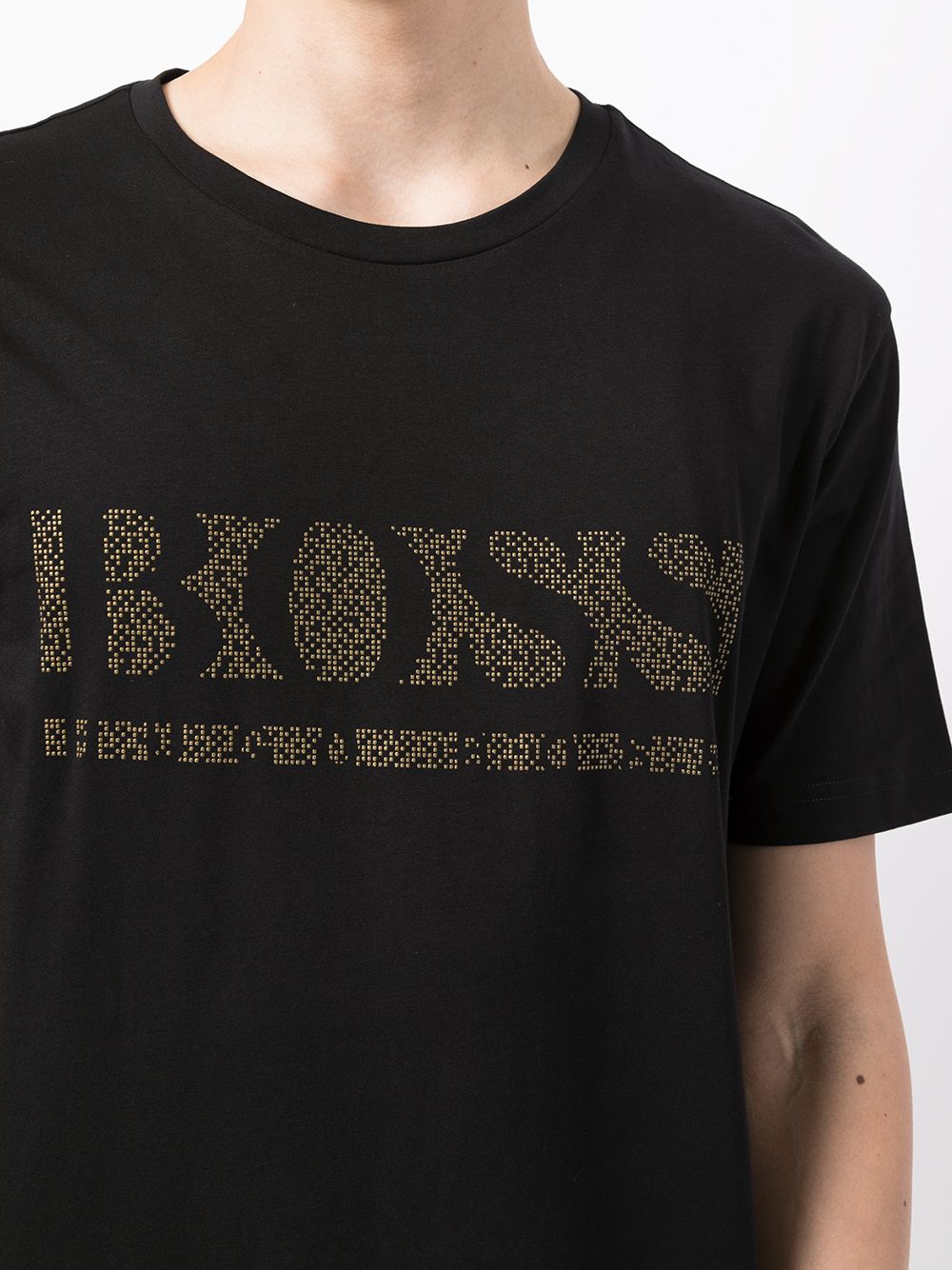 BOSS Logo Pixel T-Shirt Black - MAISONDEFASHION.COM