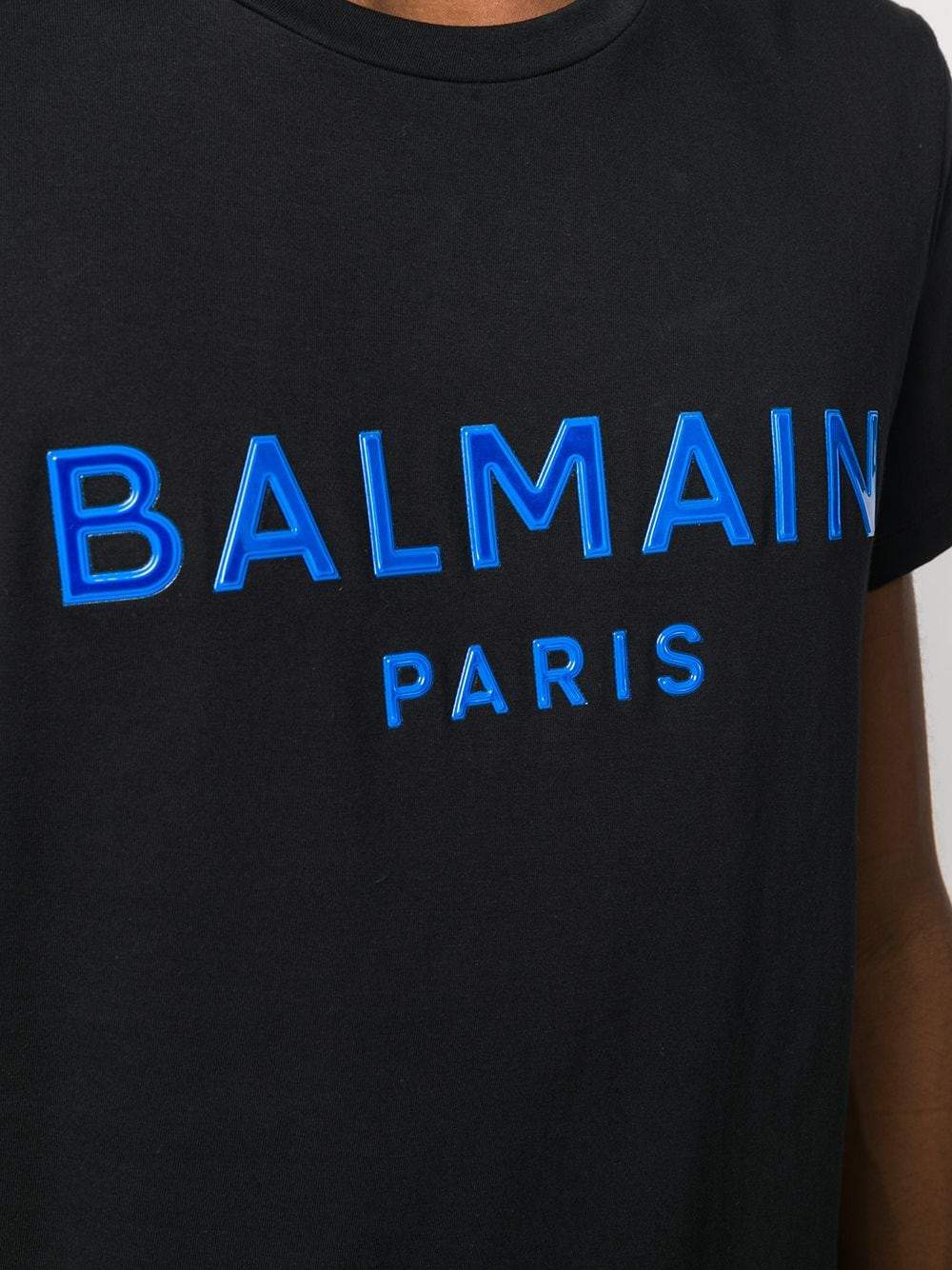 BALMAIN gel logo t-shirt black/blue - Maison De Fashion 