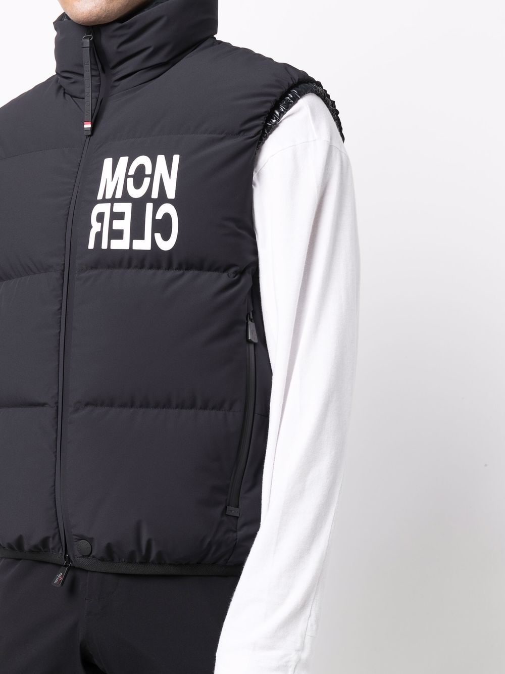 MONCLER GRENOBLE Logo Nantaux Padded Down Gilet Black