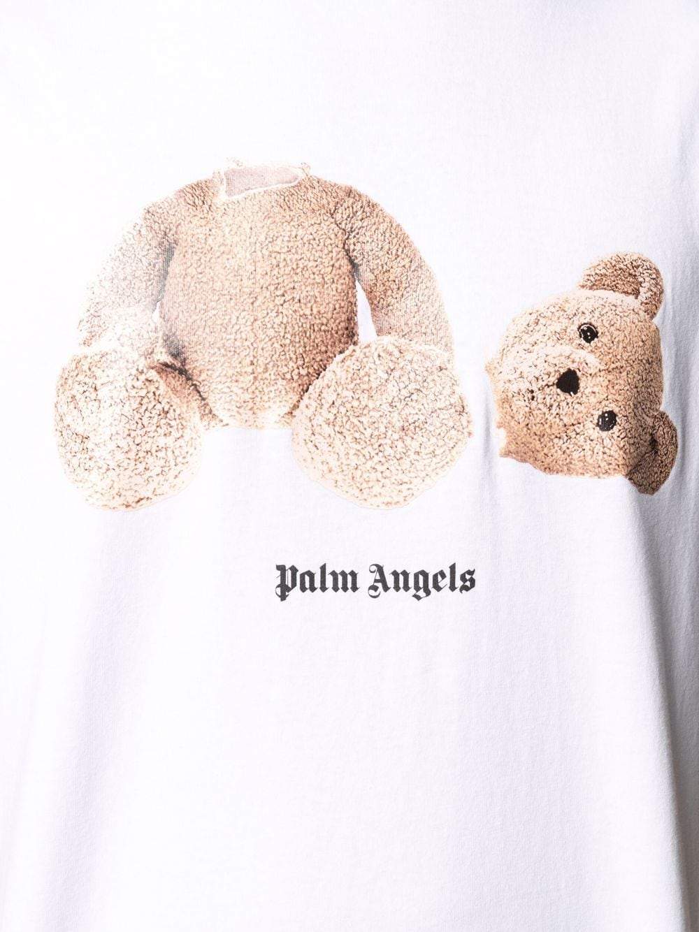 PALM ANGELS Bear Graphic T-Shirt White - MAISONDEFASHION.COM