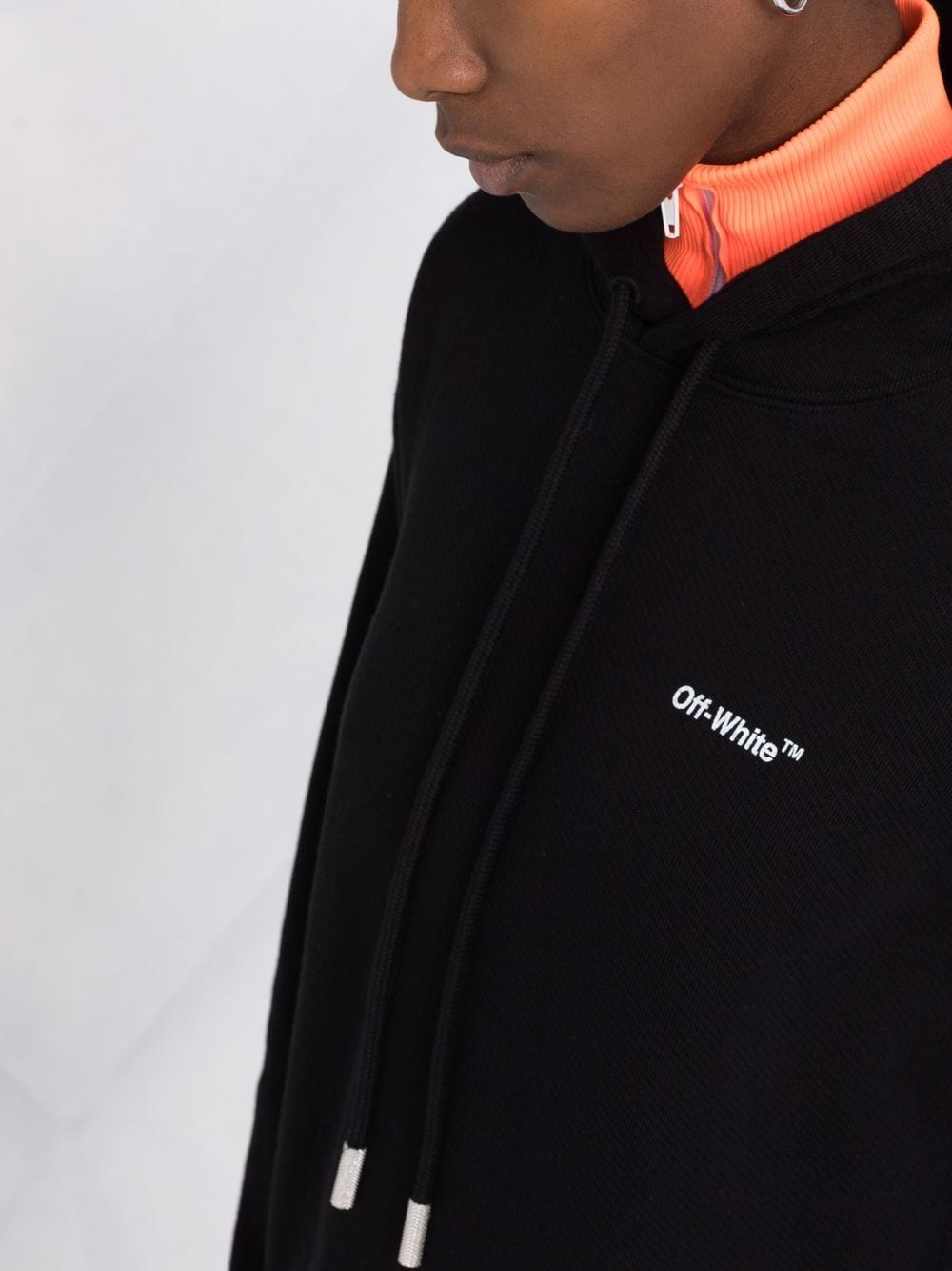 OFF-WHITE WOMEN Diag Stripe Print Hoodie Black –