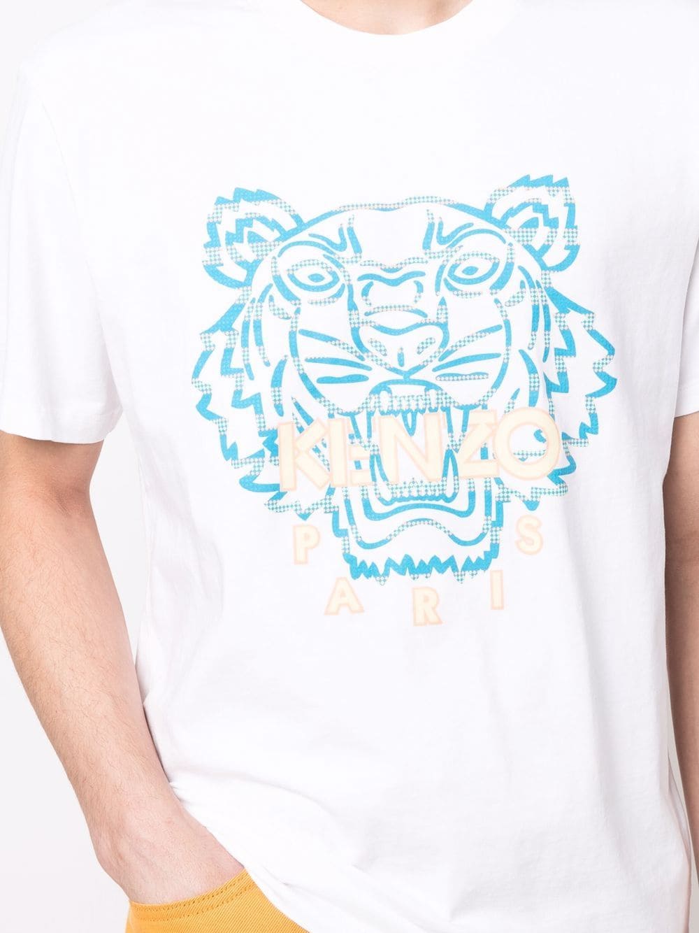 KENZO Tiger Print T-Shirt White - MAISONDEFASHION.COM