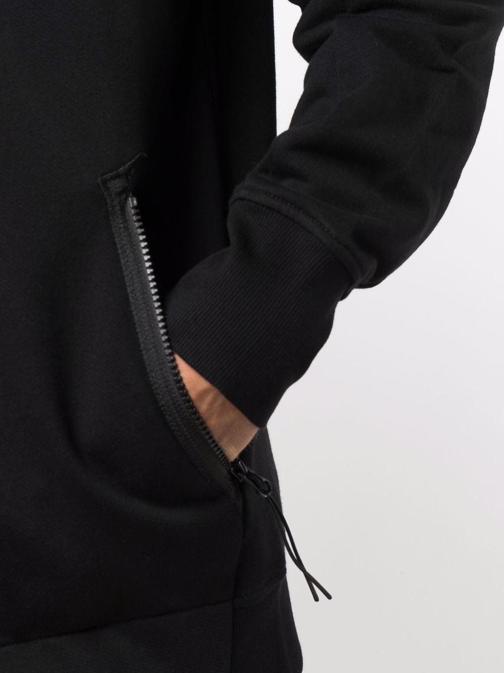 C.P COMPANY Zip-front cotton hoodie Black - MAISONDEFASHION.COM