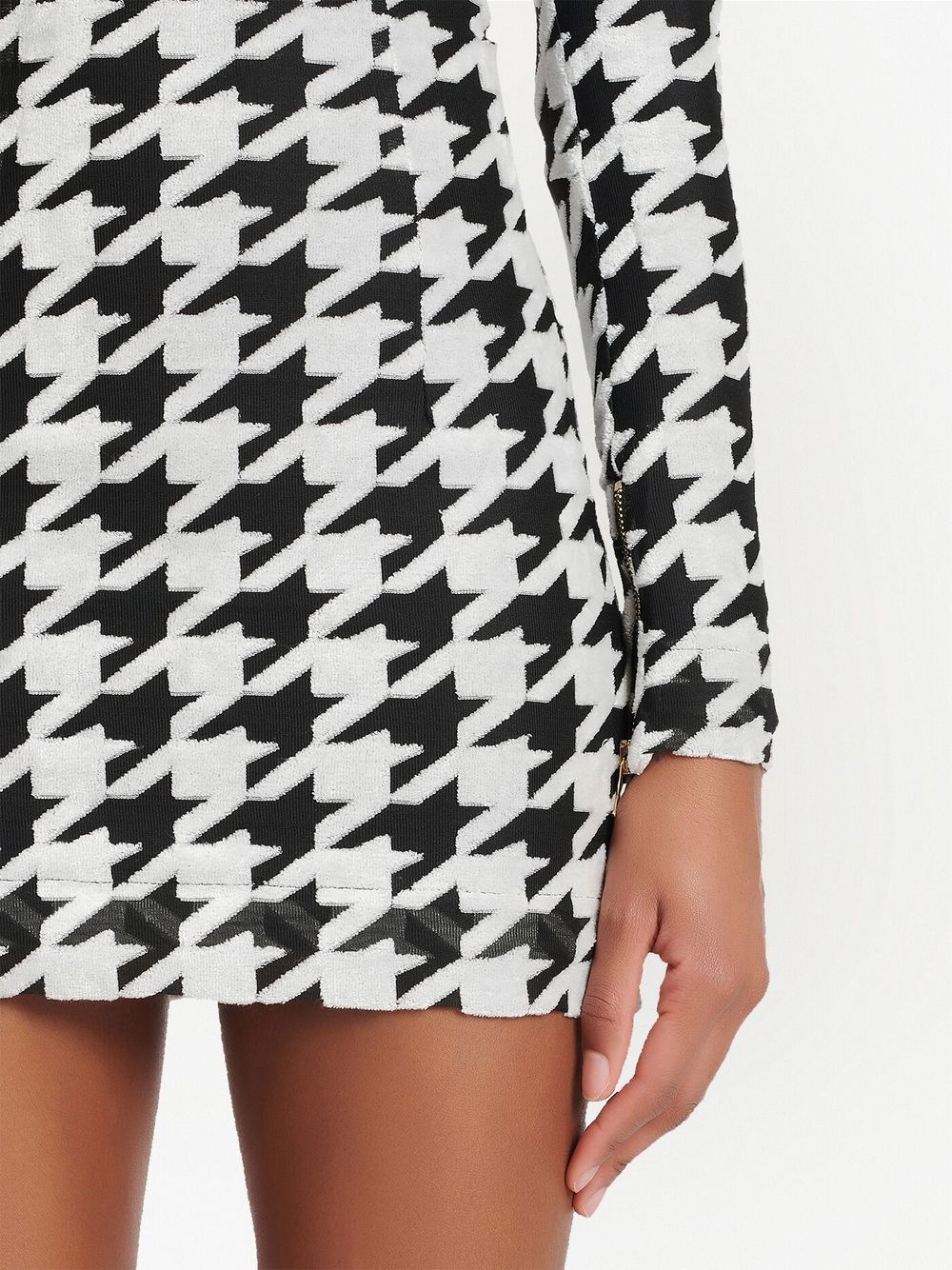 balmain houndstooth mini dress Balmain Houndstooth Sleeveless Mini Dress
